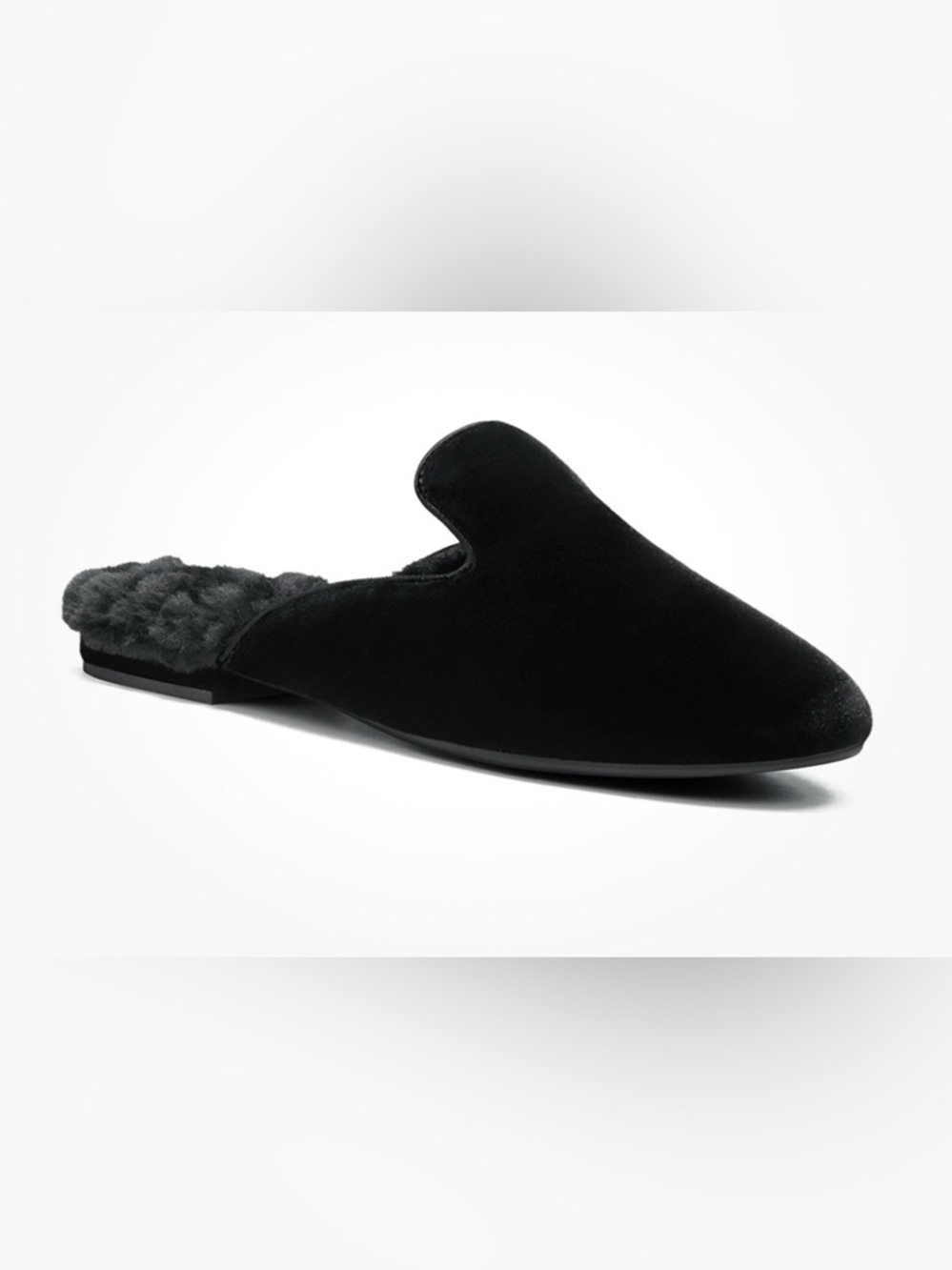 Birdies Phoebe Black Faux Fur 7.5 Slides
